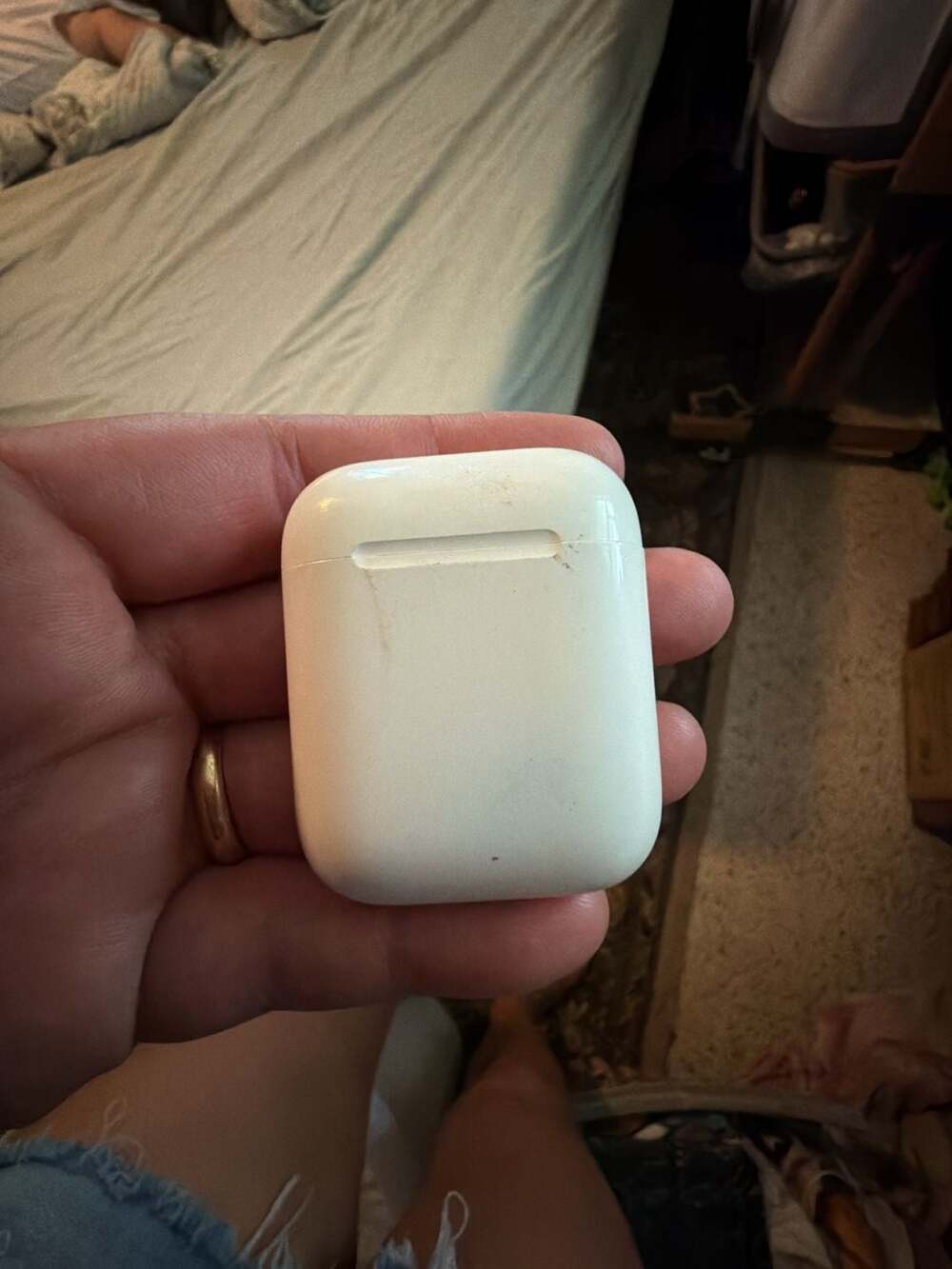 Apple AirPods 2nd Generation with Charging Case. one headphone